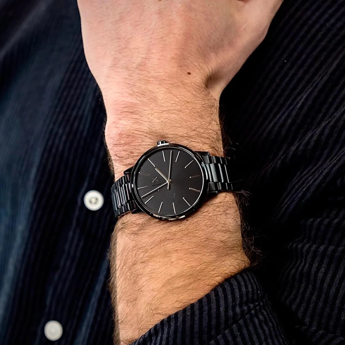 Emporio Armani Black Metal Belt For Men's watch
