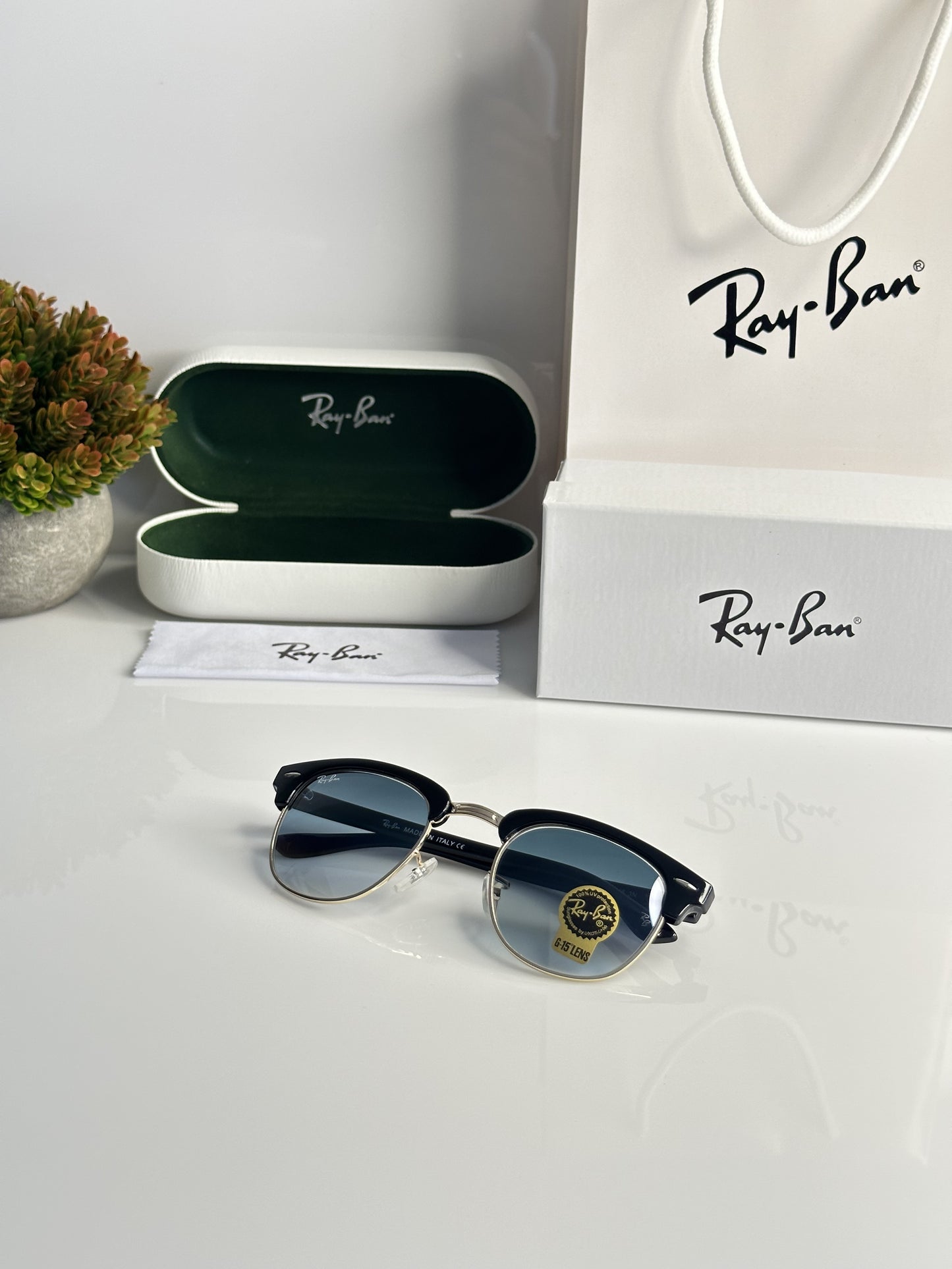 Rayban 3016 Gold Black Blue Unisex