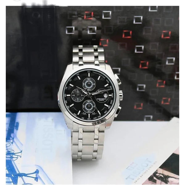 Tissot 1853 Black Dial Chronograph Metal Belt Men's Watch
