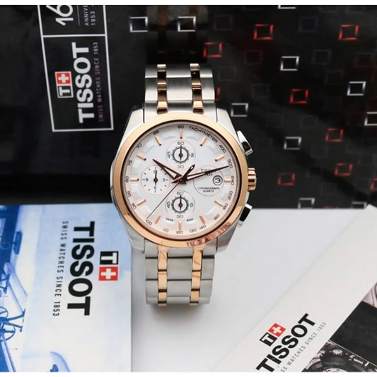 Tissot 1853 White Dial Chronograph Metal Belt Men's Watch