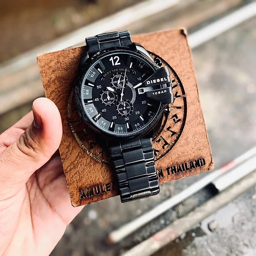 Diesel Mega Chief Chronograph Black Dial Men's Watch