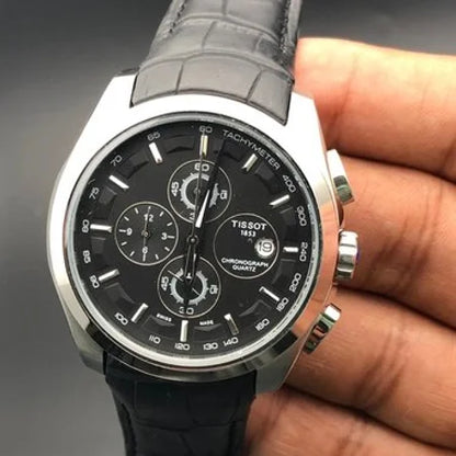 Tissot 1853 Chronograph Black Leather Men's Watch