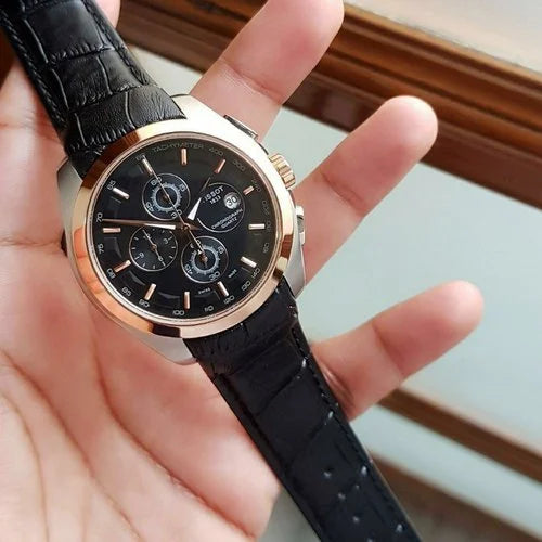 Tissot 1853 Chronograph Black Leather Men's Watch